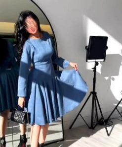 فستان سهرة قصير باللون اللبني ناعم SU-FA92